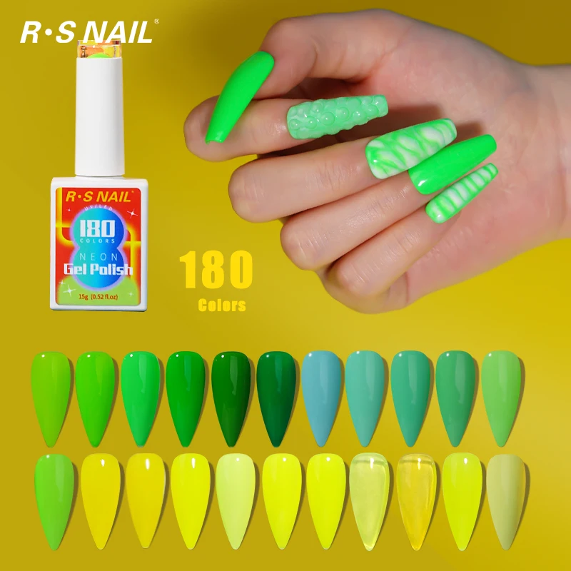 R S Nail Wholesales Hema Free Nail Gel Square Bottle Neon Gel Crystal Clear Fast Dry Nail Gule  Polish For Beauty Salon