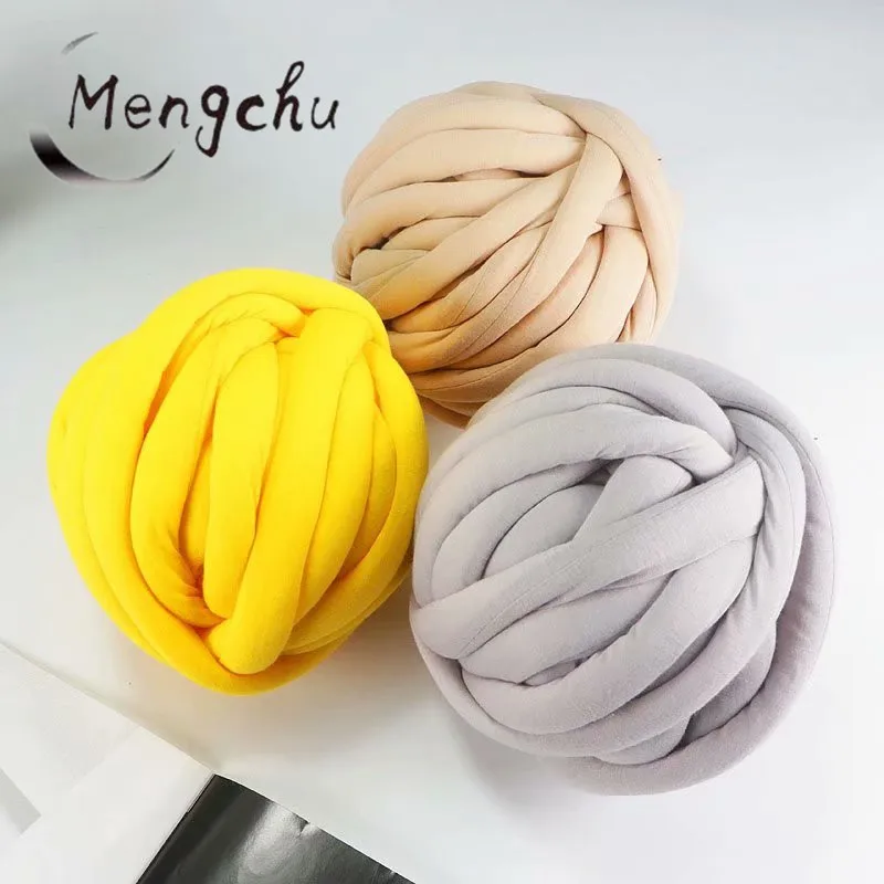 Knitting Comfy Cotton Hand Braided Blanket Chunky Knitted Filled Tube Yarn