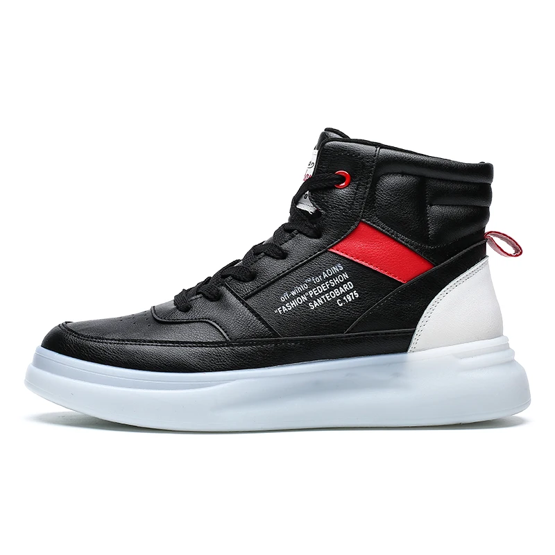 Мужские высокие повседневные трендовые дышащие корейские версии универсальные парусиновые Нескользящие уличные студенческие туфли для стрельбы осень 2019