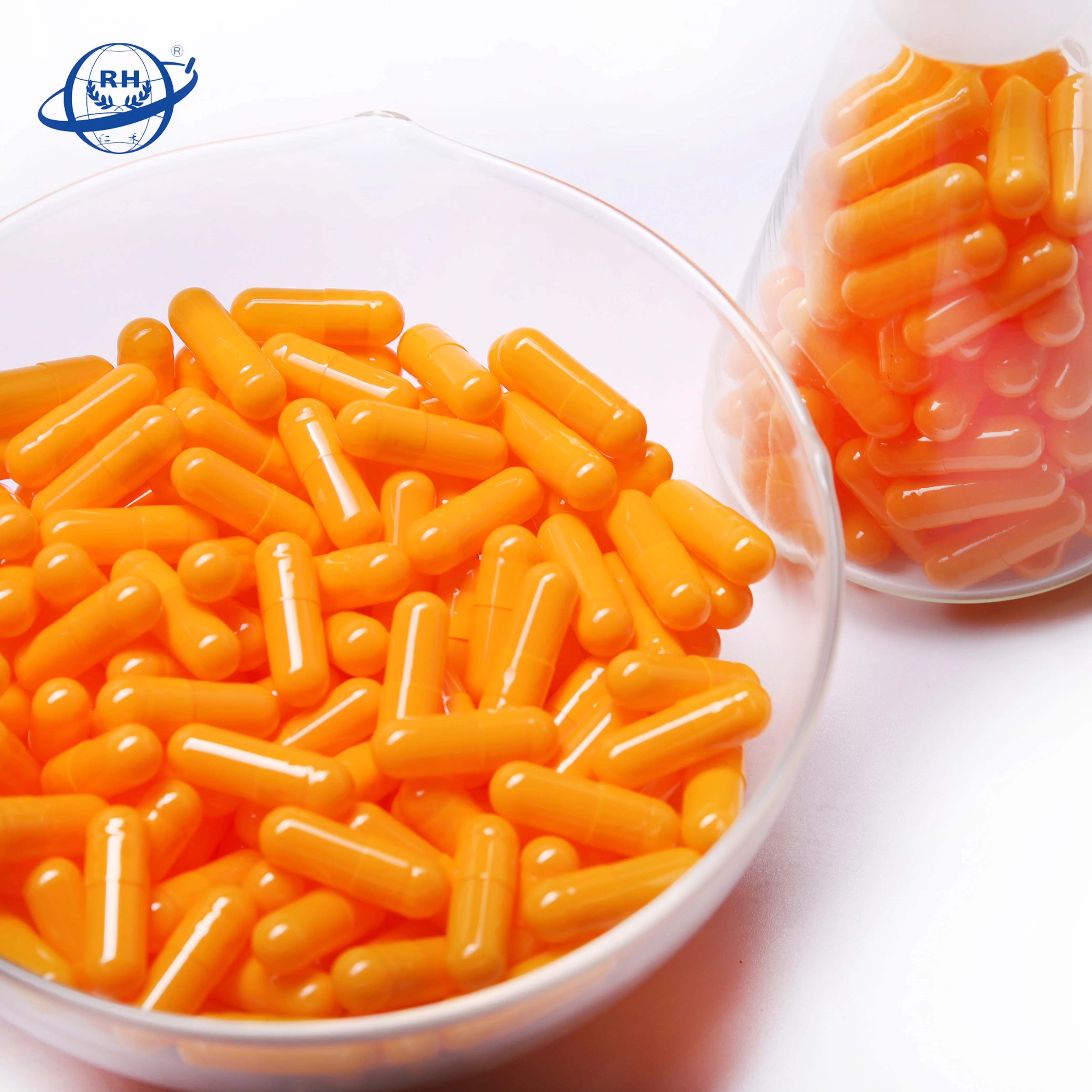 Best selling orange empty gelatin capsule shells 00 0 1 2 size