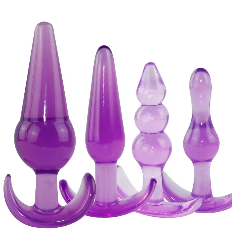 Netphi Pack of 4 Beginner Anal Dildo Set Silicone Butt Plugs for Beginners Starter Set