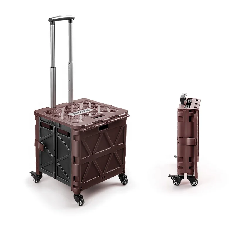 Anjuny Large Shopping Trolley Wheeled Foldable Fashion Luggage Bag Cart with Wheels