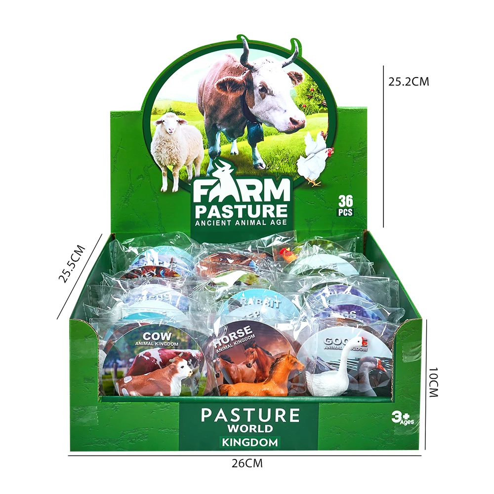 JinYing Opp Bag 36 Pieces Many Styles Cow Duck Sheep Soft Plastic Farm Animal Pasture Toys