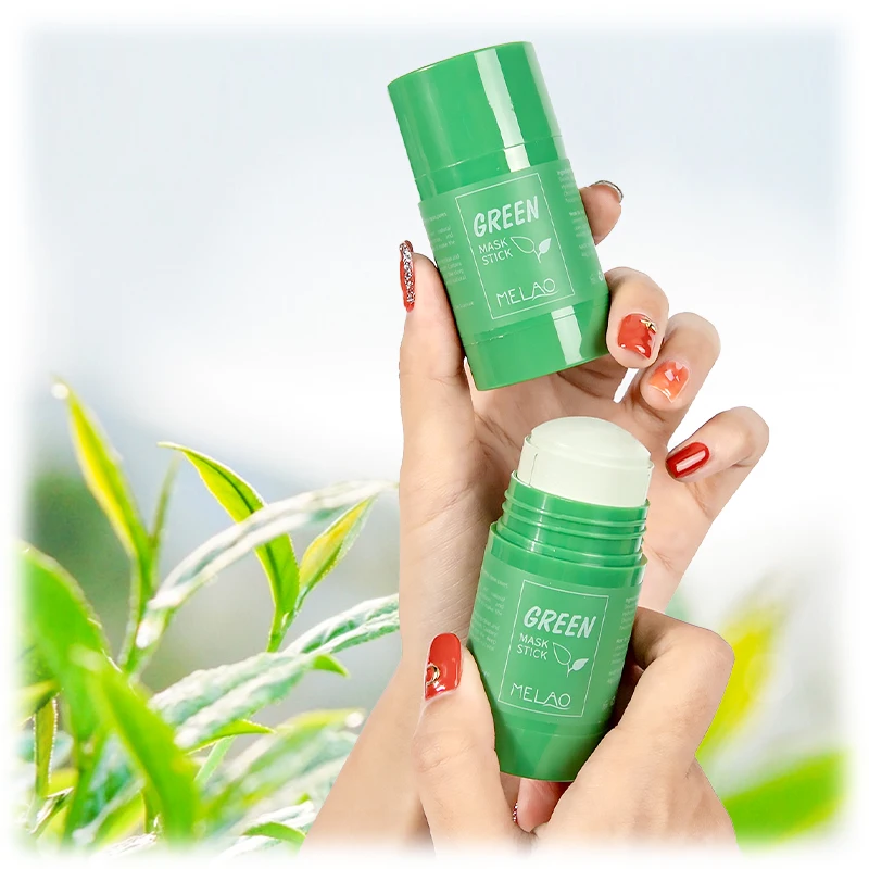 Cosmetics green mask stick tea moisturizing hydrating cleansing solid essence man cream clay green tea mask