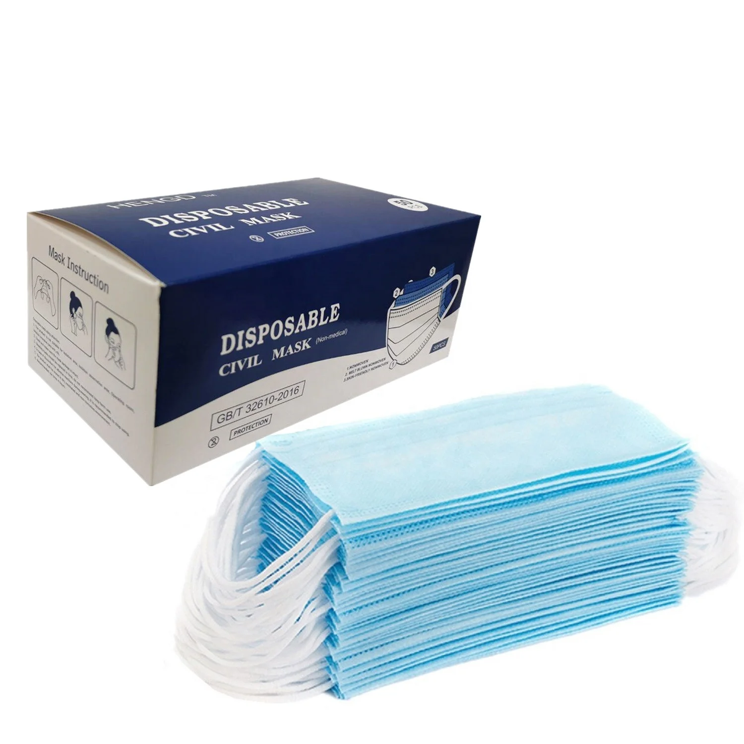 В наличии; Бесплатная доставка; Низкий минимальный объем заказа нетканые 3ply 3 слоя оптом одноразовые нетканые маски для контроля уровня сахара в крови с 50 шт в картонной коробке