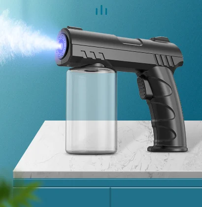 Portable Atomizer Spray Gun Blue Ray Fogging Sanitizing Alcohol Disinfection Nano Spray Gun