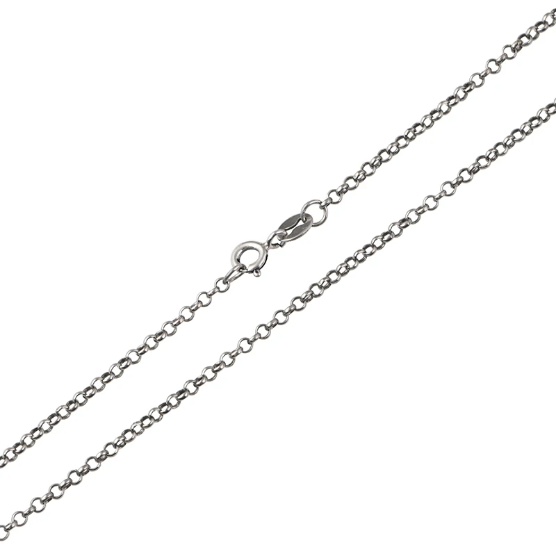 Genuine silver chain wholesale S925 Sterling Silver Chain Jewelry 2mm fashion retro link ring chain necklace for women