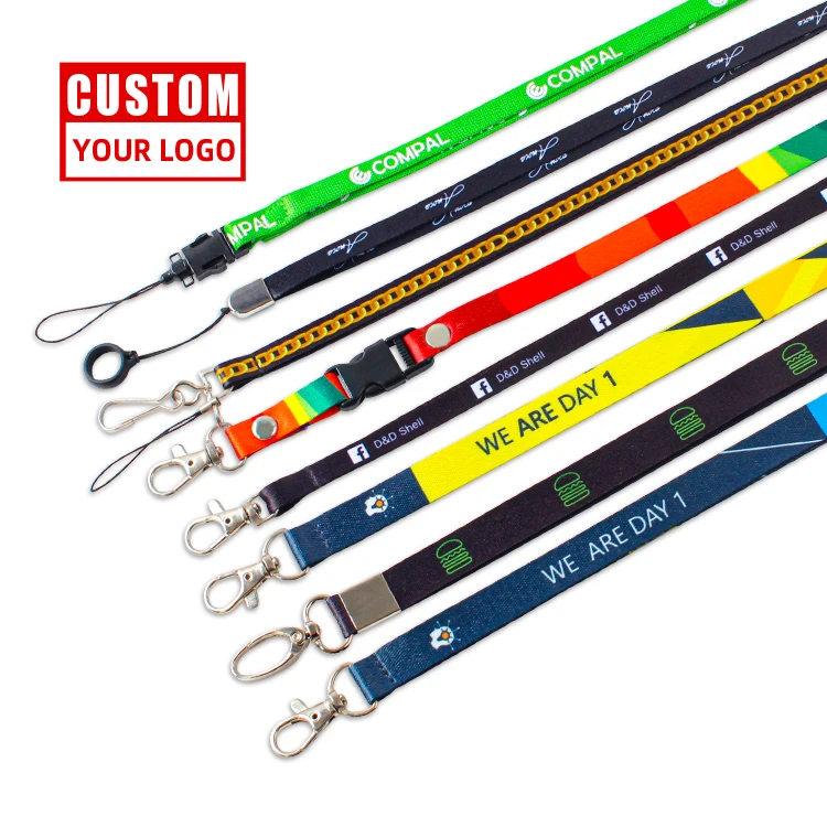 Manufacturer Custom dye Sublimation Printed Logo Card Holder Polyester Lanyard for Sale