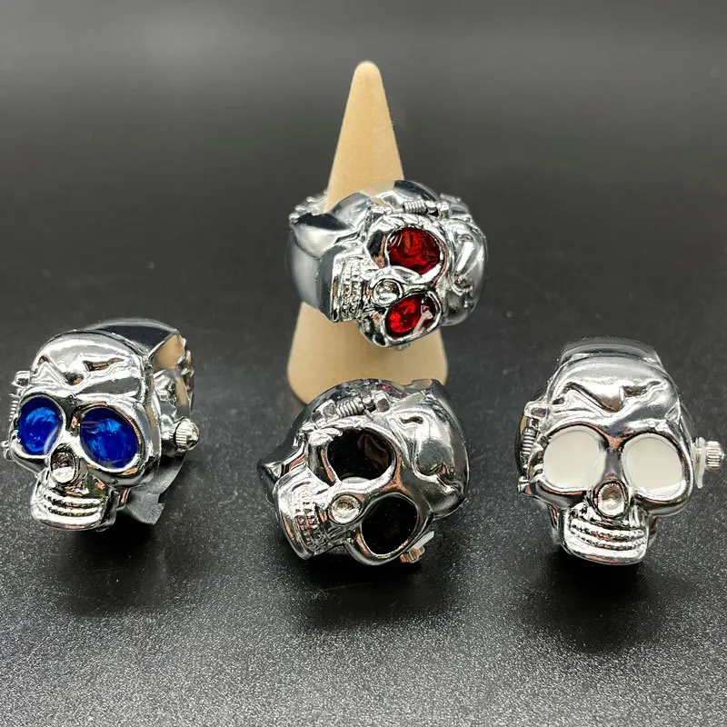 In stock Ring Watch Cool men Jewelry Skull Punk Gothic Quartz Finger Ring Watch From China