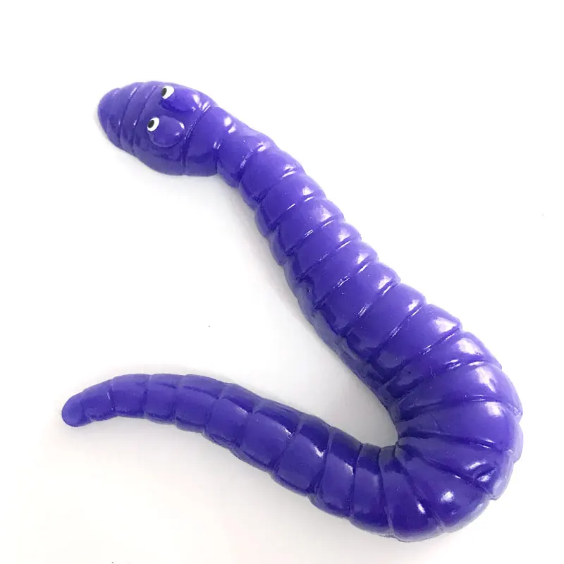 Amazon 2022 hot sale TPR sticky toy disgusting squashy earthworm shape toy