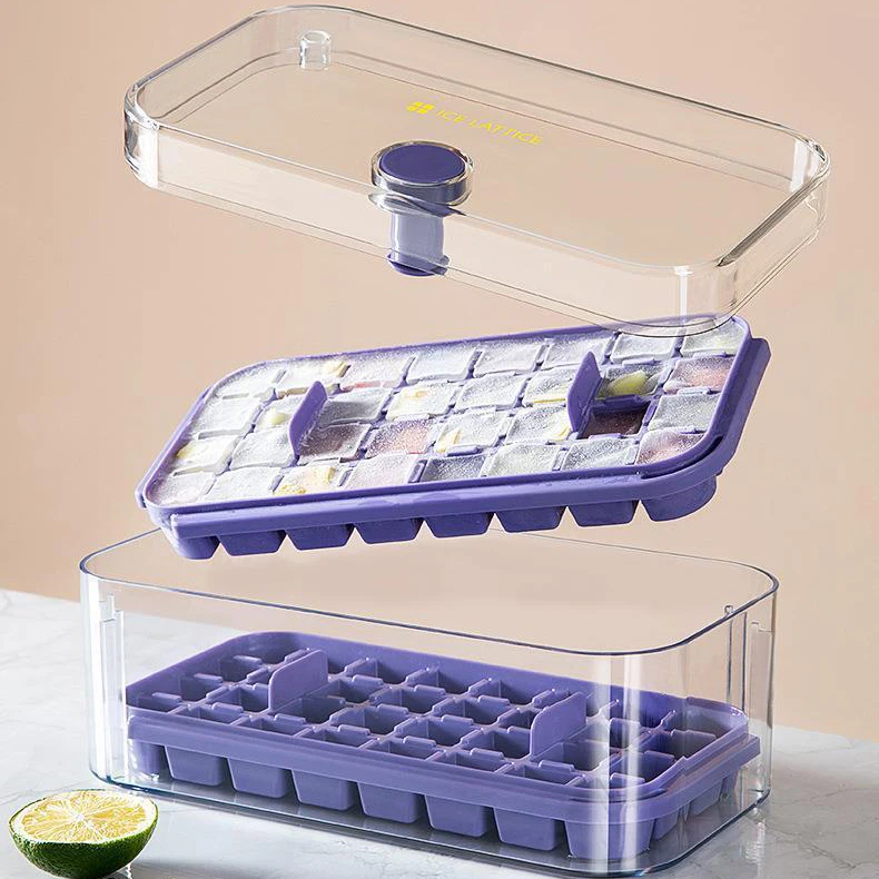 One click press type ice grid ice block mold for household ice box storage, frozen for household Easy to demold quick freezing