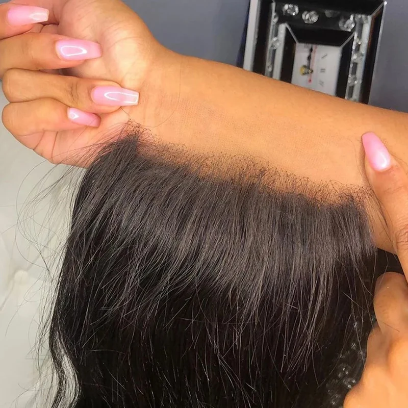 Оптовая продажа, парик из перуанских человеческих волос на сетке, волосы с фронтальной застежкой 13x6, предварительно выщипанные HD прозрачные на сетке и спереди