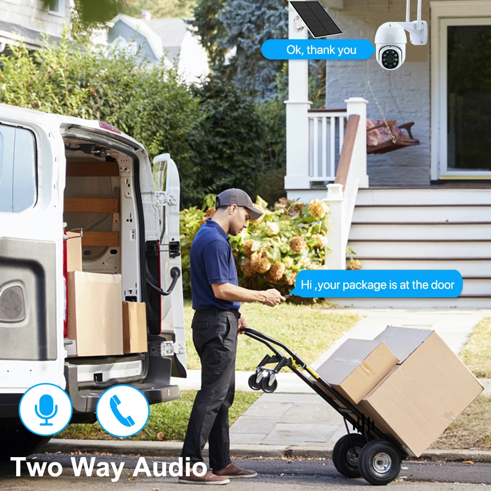 REHENT Outdoor IP66 SEA 4G Band Sound Alarm PIR Humanoid Motion Detection Site Patrol 3MP Solar Battery Surveillance PTZ Camera