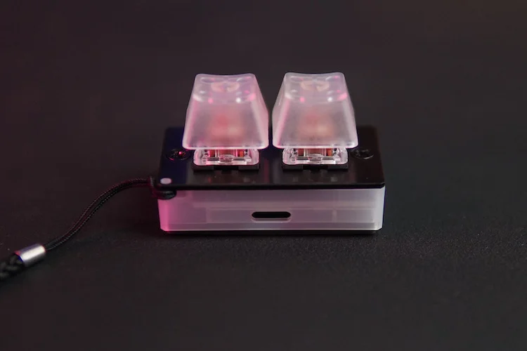 Portable Keyboard Computer Mini One-Handed Small Smart Studio Mechanical Wired Gaming Keyboard with 2 Fully Programmable Keys