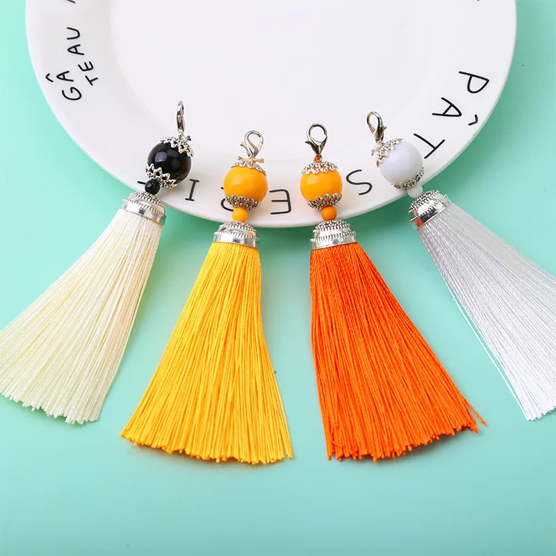 8cm Stock Lot Mobile Accessories Hanging Handmade Metal Tassels DIY Craft Textile Accessories Tassel Fringe