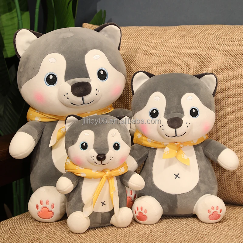 high quality baby soft plush dog toy custom pug husky dog plush toys stuffed pillow toys for kids