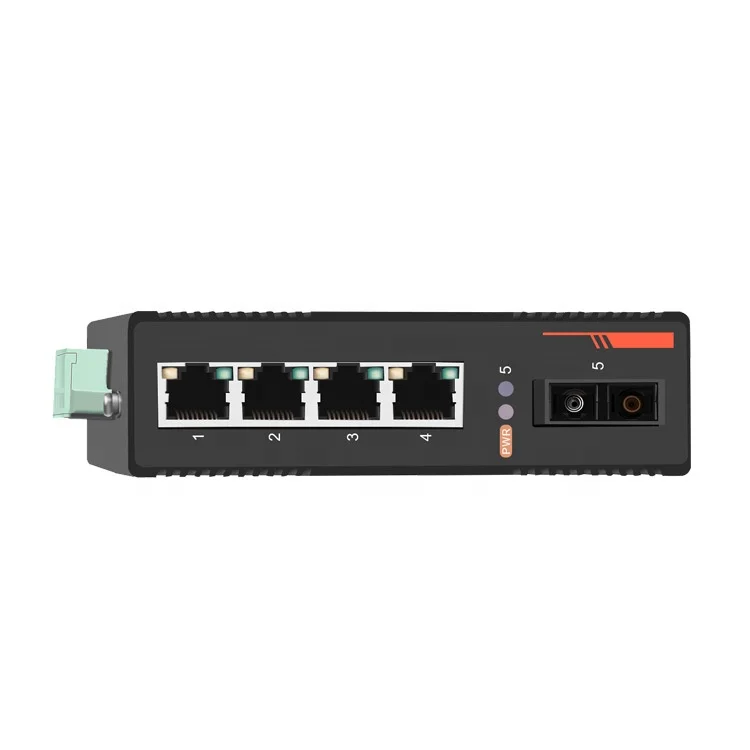 4 RJ45 Port 1 SC Optical Fiber Port 100Mbps Industrial Ethernet Network Switch Switcher