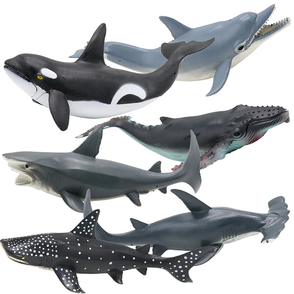 8inches Table Decoration Gift Deep Ocean Figure Plastic Shark Sea Animal Toy
