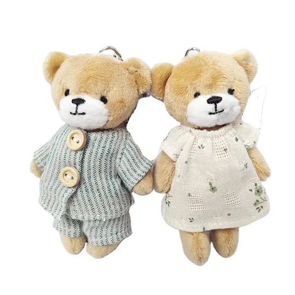 Brown/Colorful Bear Bag Pendant Plush Doll Car Keychain Pendant Creative Gift Cute cartoon plush teddy bear doll