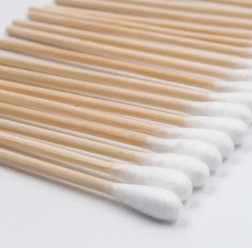 Medical Consumables Disposable Wooden Stick Cotton Ball Surgical Bamboo Cotton Swab