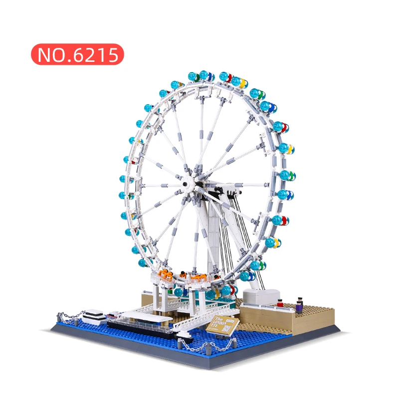 6215 MOC Brick England London Eye Building Attractions Kids Unisex Assemble Educational Building Block Plastic Collect Toy Set