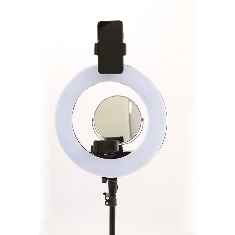 
12 inch ring light tabletop shooting annular lamp makeup light for video YouTube with tripod phone holder 