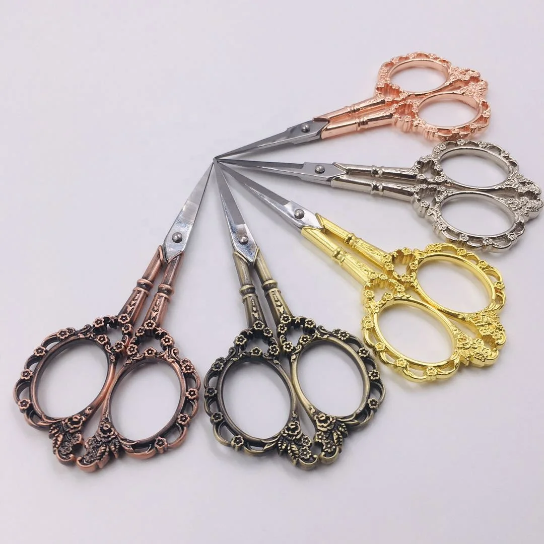 Retro Embroidery Scissors classic Vintage Antique Craft Sewing Tailor scissor with Plum Blossom Pattern