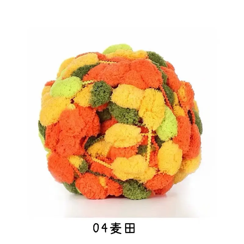 Hot Colorful Large Chenille Pom Pom Yarn Ball Crochet for Children Felt Craft Kits Hot Selling Hand Knitting rainbow color yarn