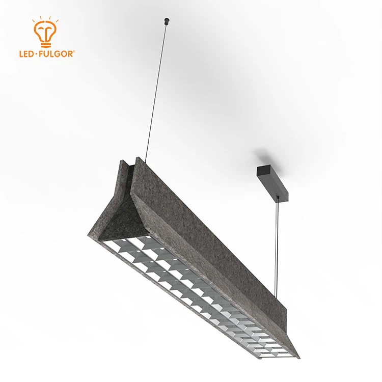 LED FULGOR 40 PET felt Color options UGR 19 office acoustic pane Linear LED light luminaire