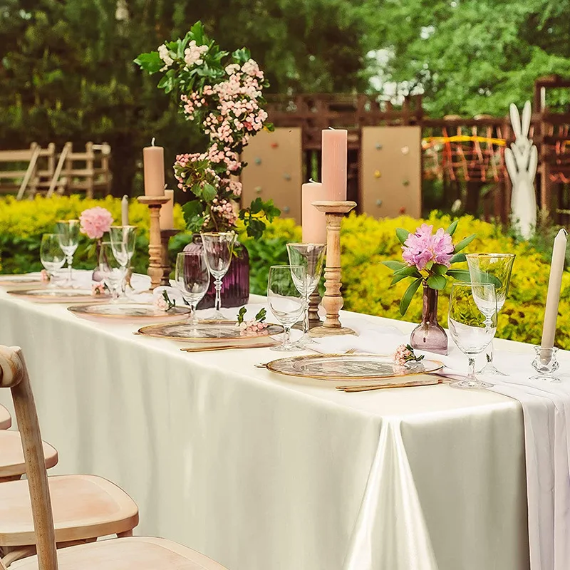 Factory Direct Sale Rectangle Conference Hotel Wedding Tablecloth Stain Table Cloth For Wedding Party Banquet Decoration