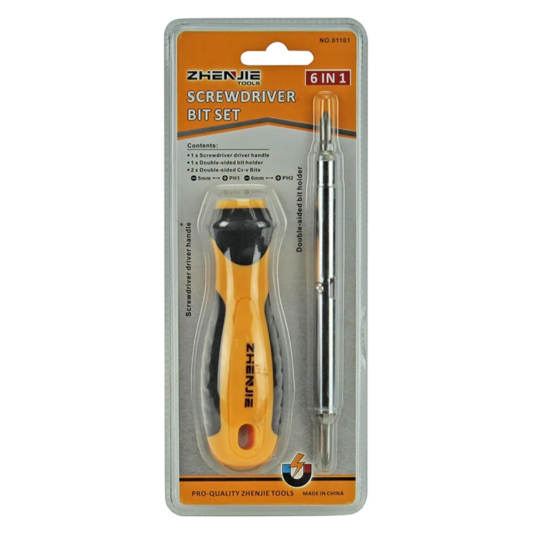 Double Color Crv 8 Multi S2 Bit Stubby 6 In 1 Multifunction Screwdriver