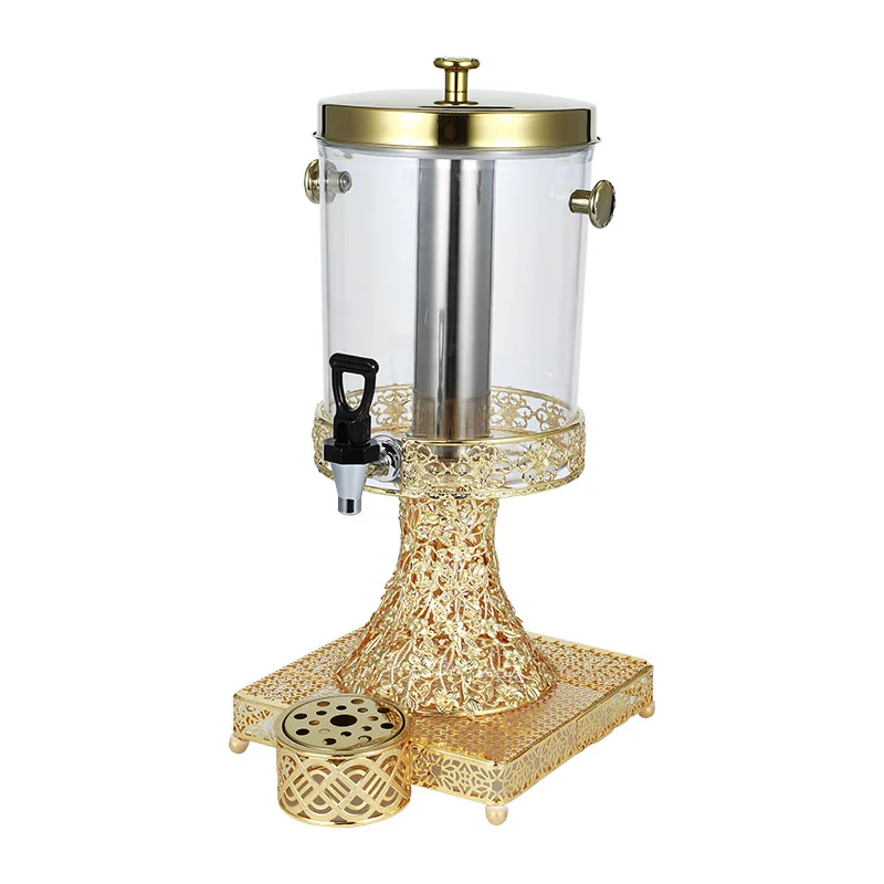 Wedding Beverage Dispenser Upscale Golden Steel Cold Juice Drink Dispensers with Large Capacity for Event Use