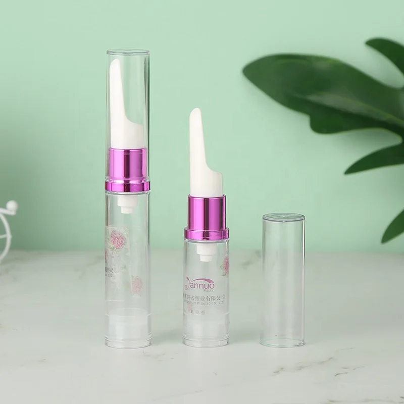 10ml straight round transparent syringe vacuum bottle plastic bottle cosmetic packaging custom