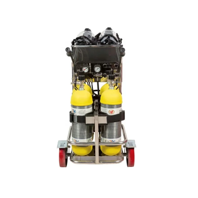 Movable Fire Fighting Trolley Breathing Apparatus With Four Cylinders