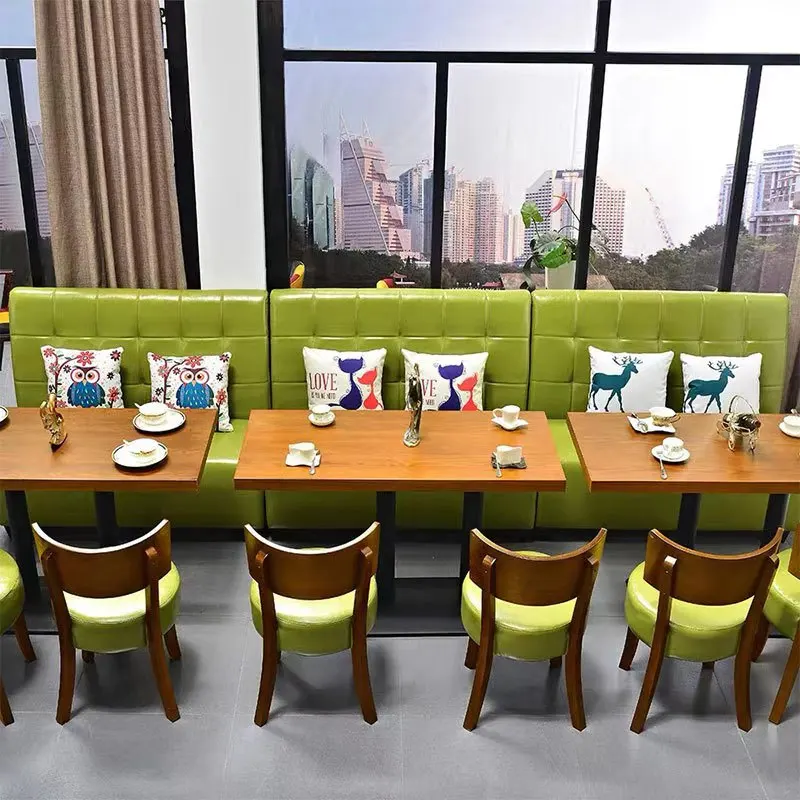 Most popular cafe milk tea store cold drink store cooking store bakery booth Solid wood table and chair set