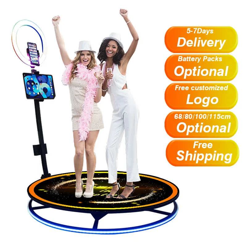 360 degree photo booth no dead angle shooting camera stand portable rotating selfie camera kiosk