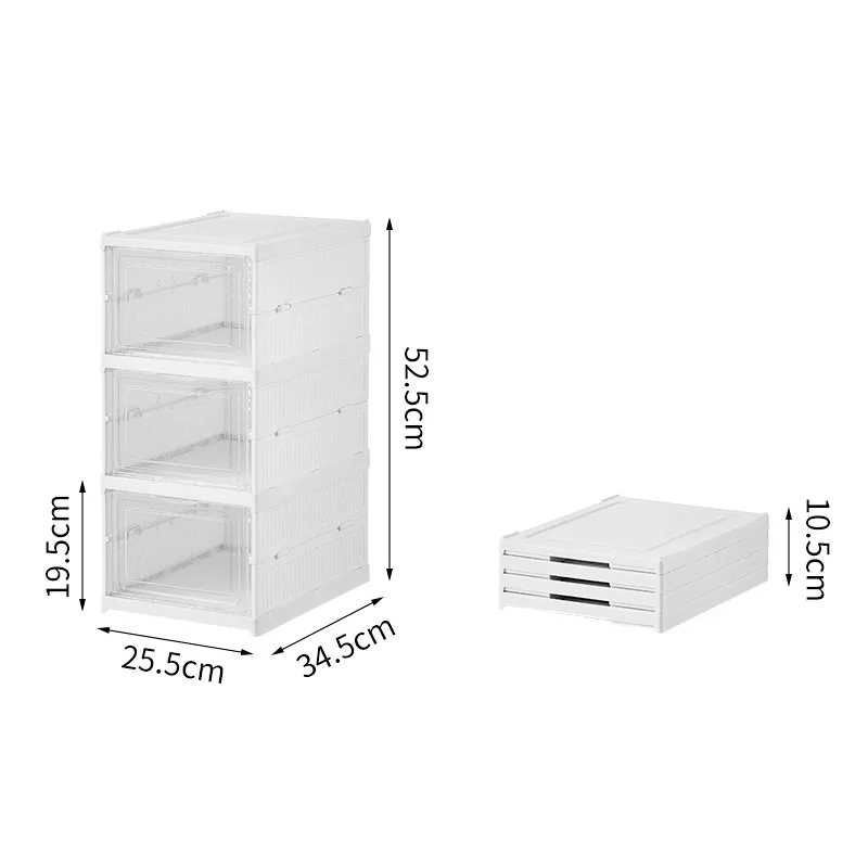 2023 Hot selling thick shoe box Transparent shoe cabinet storage box Home simple shoe shelf plastic folding free installation