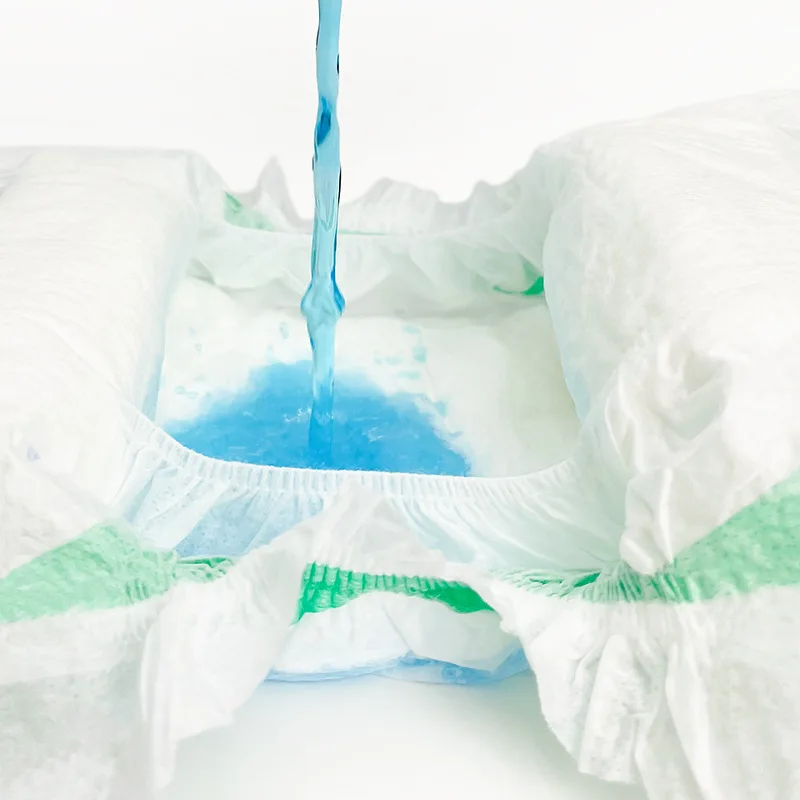 Baby Diapers With Wood Pulp Polymer Structure S/M/L/Xl Small Ring Waist High Comfortable Absorbent Diapers