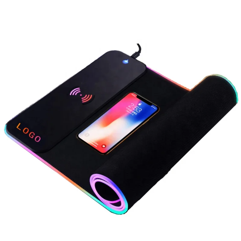 Large Size 10W QI Wireless Charger Mousepad Gaming Desk Mat Wireless Charging Mouse Pad For Phone