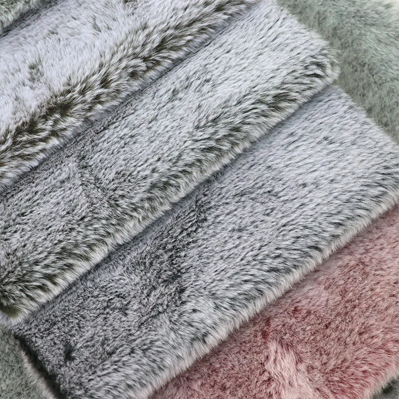 2426 Wholesale US 430gsm Polyester Fluffy Plush Velvet Pongee Fake Imitation Faux Rabbit Artificial Fur Fabrics for Bean Bag