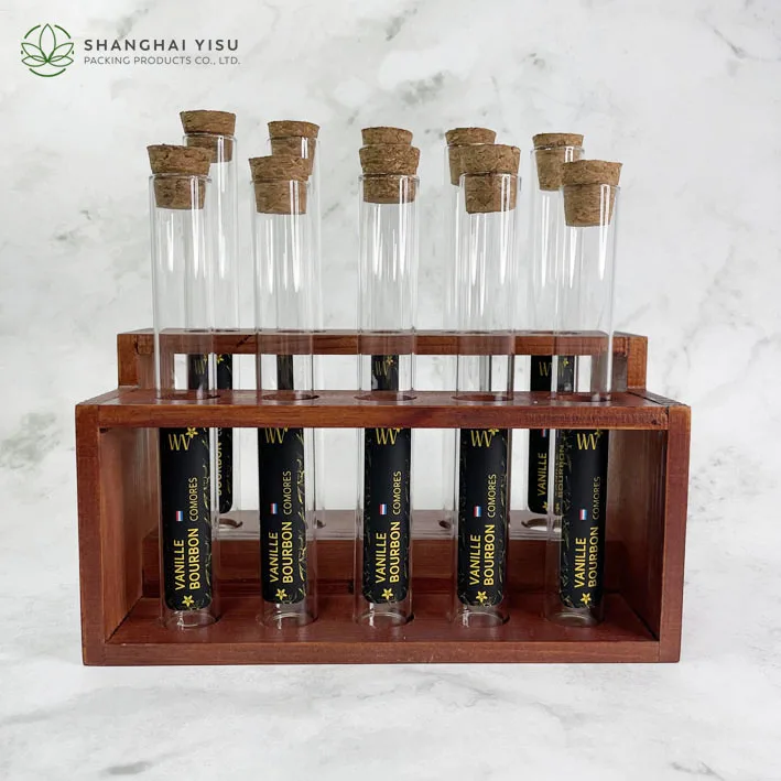Flat Bottom Glass Test Tube with cork lid