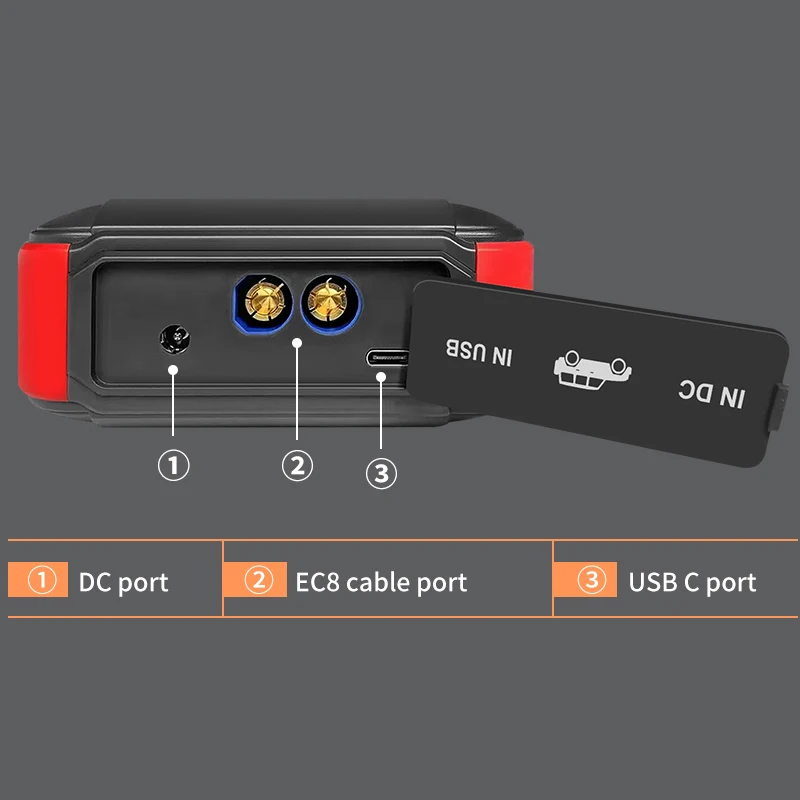 Powerful Super Capacitor Free Car Jump Starter Built-in Supercapacitor with Large LCD Display No Pre-Charging Starter