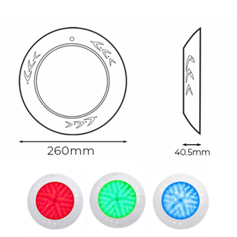 2021 New tech Resin Filled Surface Mounted Underwater Led Swimming Pool Light With Remote Controller
