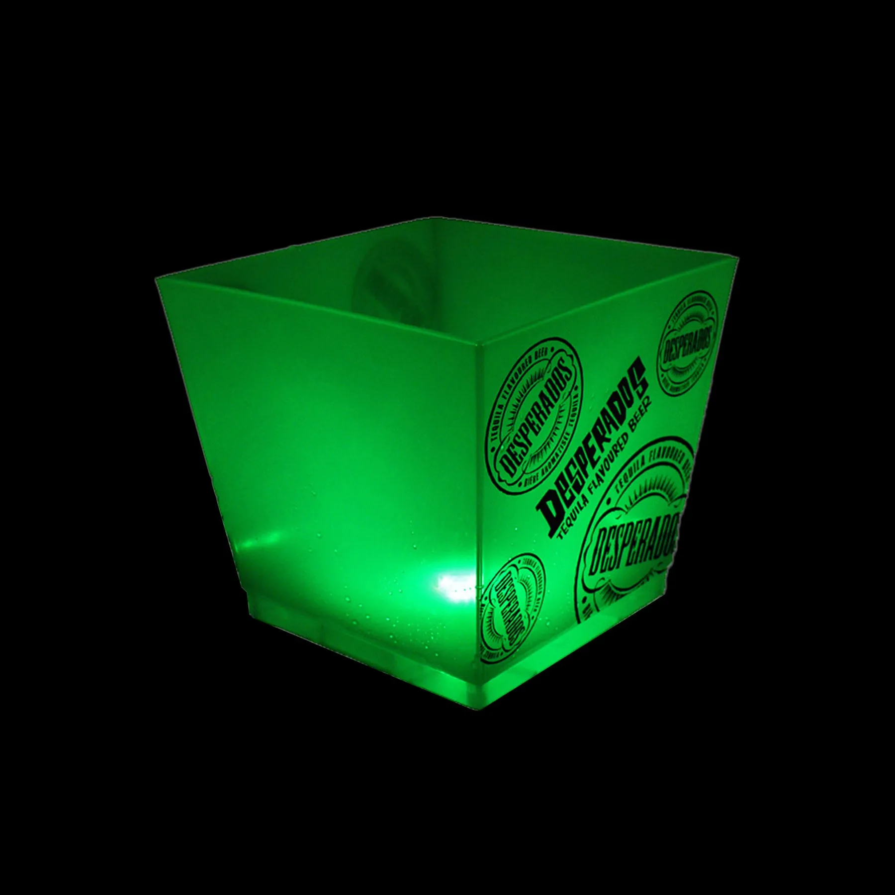 Hot Sale Popular Big Capacity 10L Square Plastic Wine Cooler Buckets Acrylic LED Ice Bucket