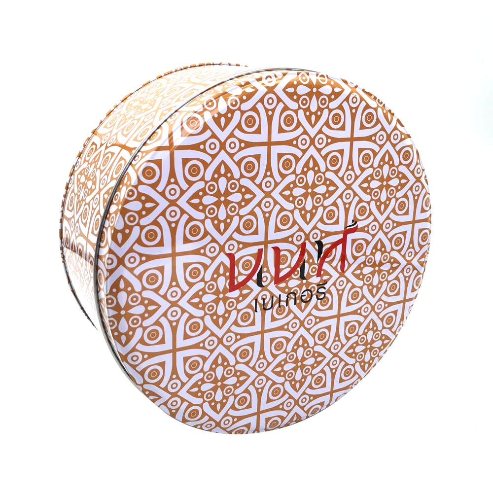 Круглая металлическая жестяная коробка Mooncake Упаковка банок Рождественский подарок жестяная коробка с пеной