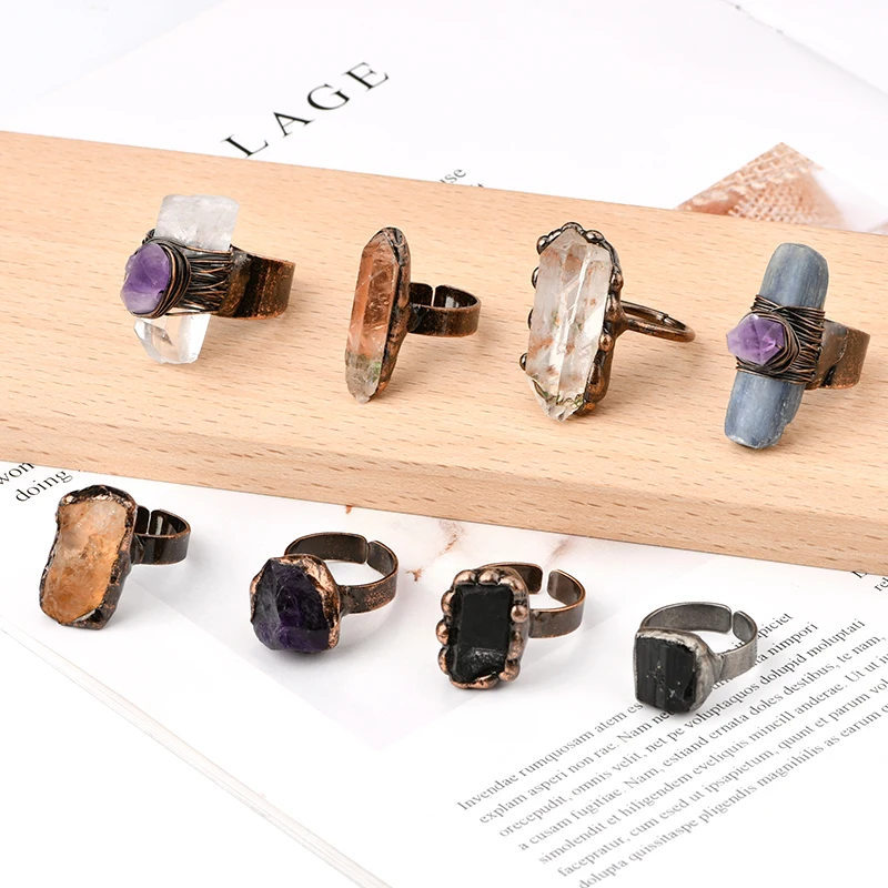 Необычная форма уникальные женские и мужские кольца с кристаллами бронзовое покрытие ювелирные изделия на Хэллоуин кольцо кристаллами-сырьями подарок