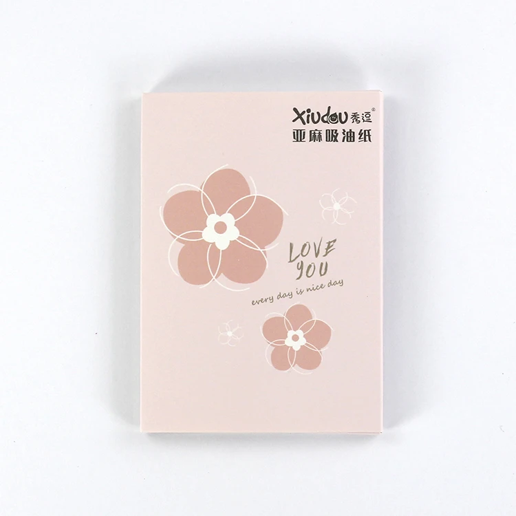 Natural flax keep face fresh and cool lady facial oil blotting paper