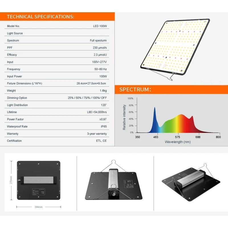 Высокая PPFD DIY полный спектр lm301h ИК УФ алюминиевая 115W LED Grow Lights заменить 1000 Вт HPS растут свет