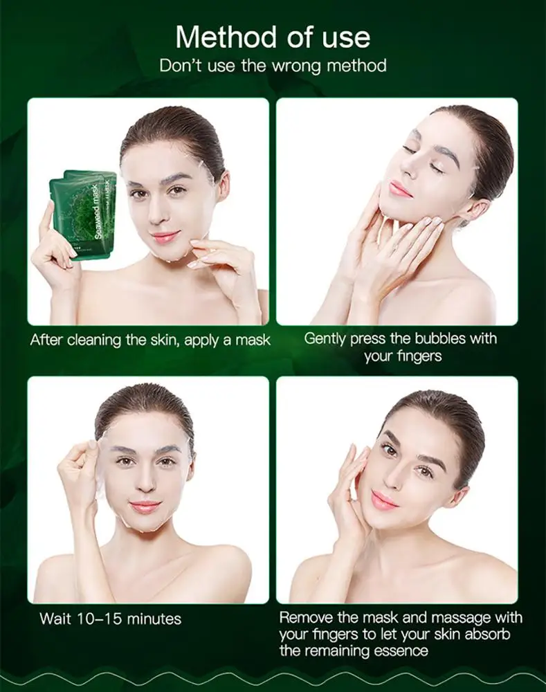 Private label seaweed moisturizing mask Thai skin care shrink pore control oil mask