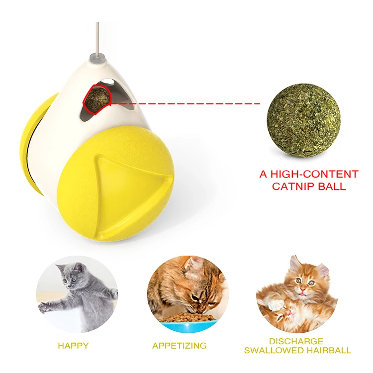 Kitten Interactive Balance Car Tumbler Swing Cats Toys Chasing Toy With Catnip Funny Pet Self Play Products No Power Drive